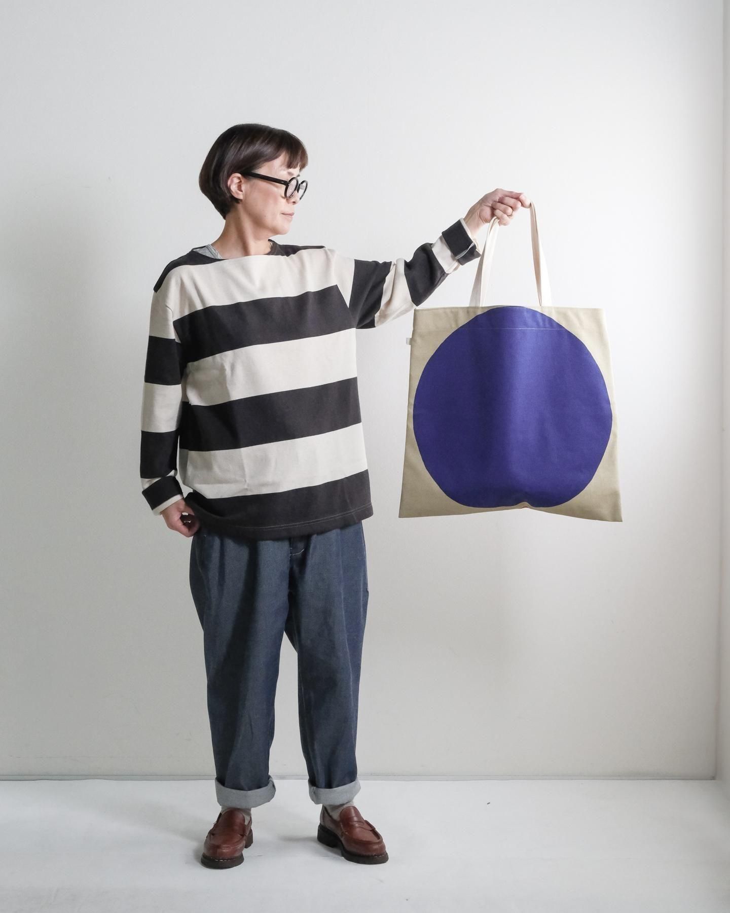 La+h / ラス 8号帆布ヒュージドットトート KOB-2N (navy/red) 【15周年