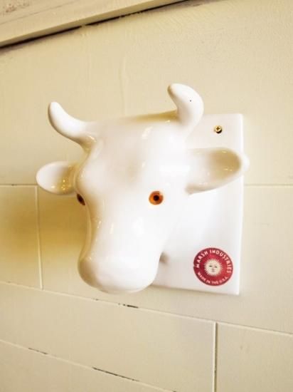 ビンテージ 陶器 牛モチーフウォールデコ - 大阪和泉市のアンティーク