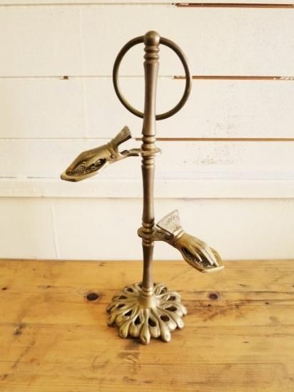 ビンテージ☆ハンドクリップ スタンド3段 ビクトリア朝 真鍮