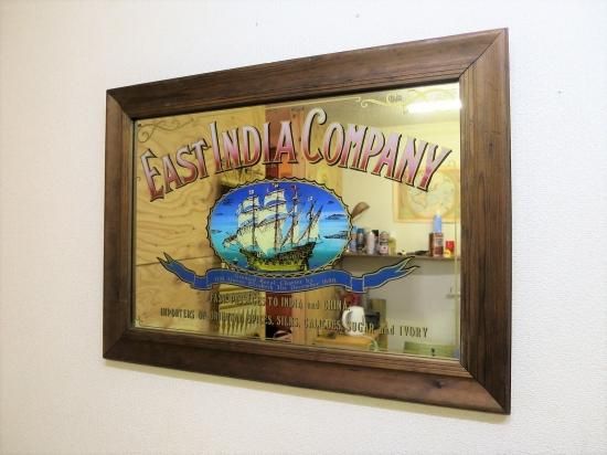 【正規逆輸入品】 ビンテージパブミラー/ EAST COMPANY(東インド会社) INDIA 鏡