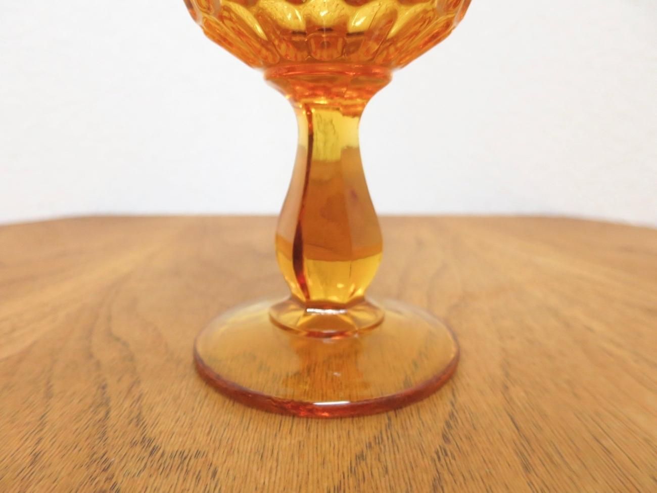 ビンテージ アンバーガラスゴブレット