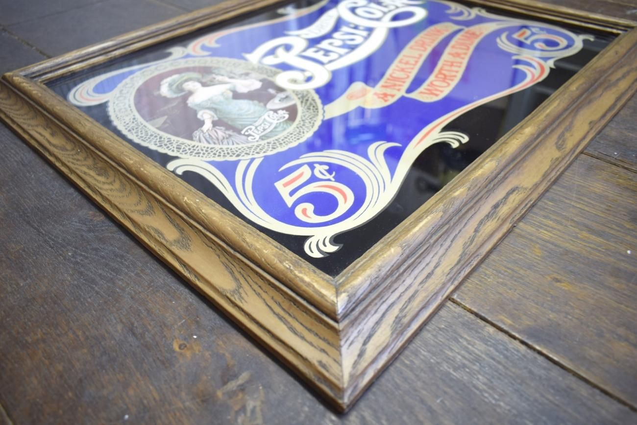 PEPSI-COLA 壁掛け　パブミラー　ビンテージ ペプシコーラ ヴィンテージパブミラー｜アンティーク雑貨