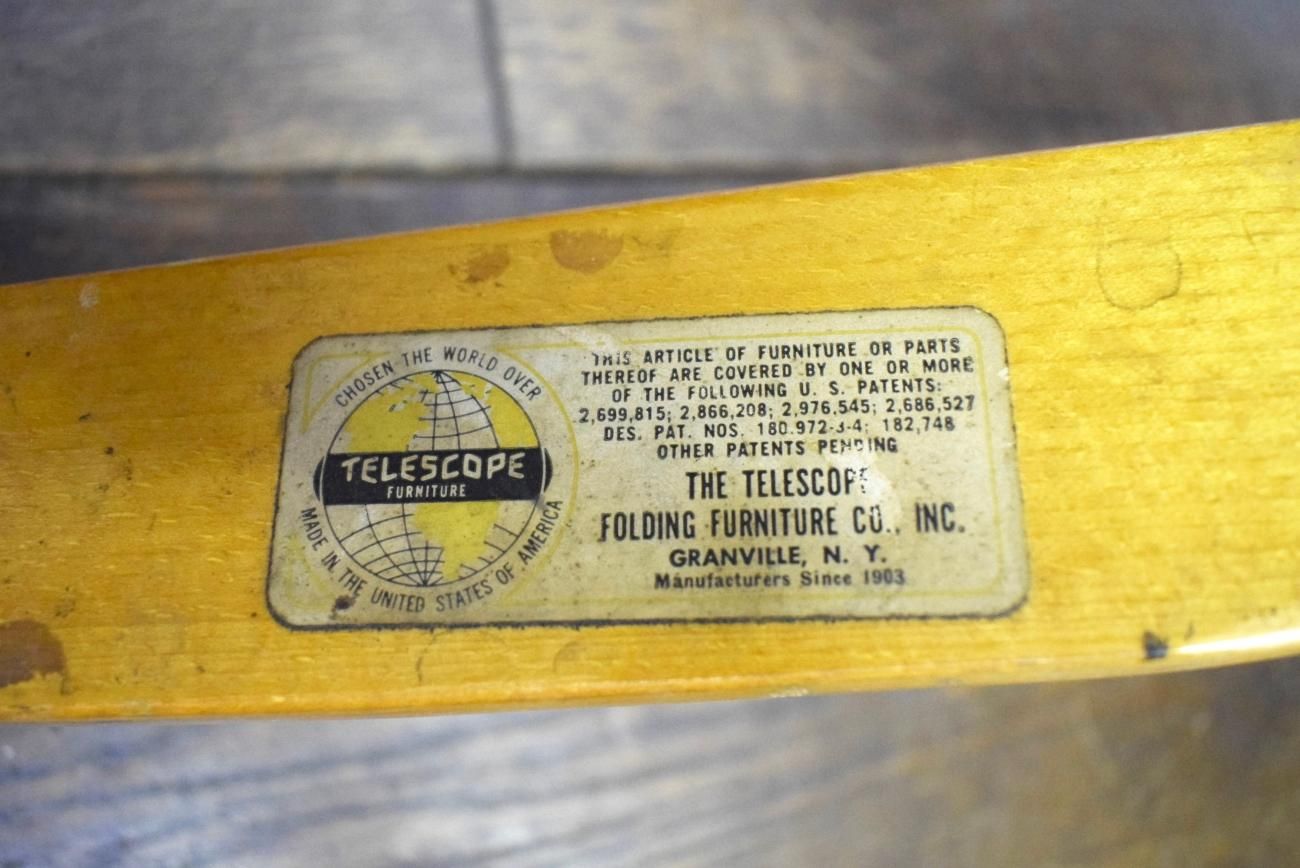 ビンテージ The Telescope Folding Furniture Company ビンテージ The Telescope Folding Furniture Company