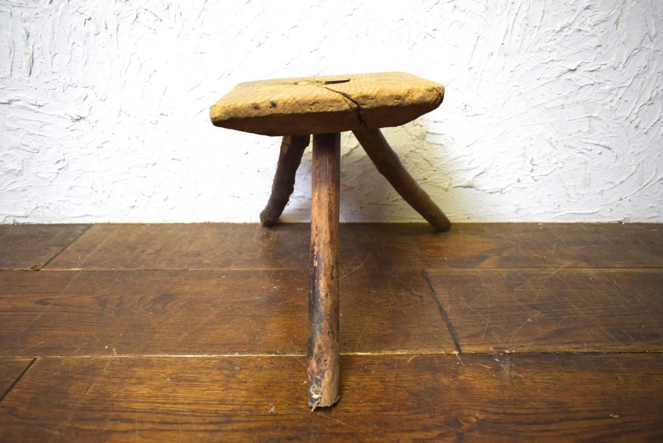 無垢材 プリミティブスツール ビンテージ プリミティブスツール - 大阪和泉市のアンティーク