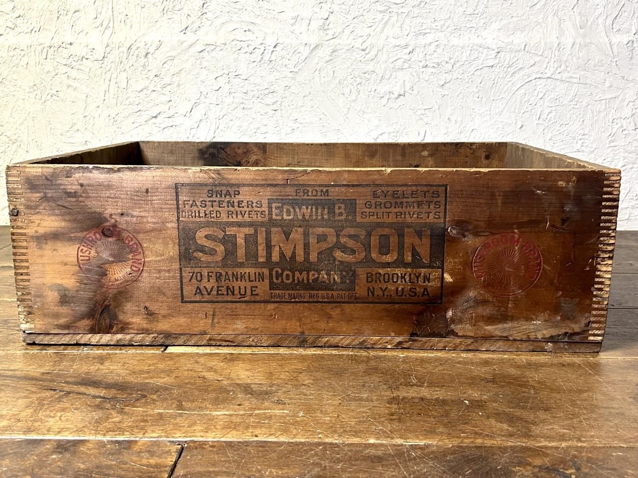 ビンテージ Edwin B. Stimpson Co.木箱 ビンテージ Edwin B. Stimpson Co.木箱