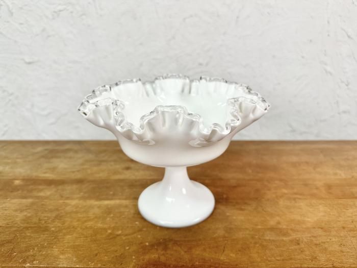 オールドフェントン　コンポート　レア　ガラス　FENTON USA製ヴィンテージ1950年代Fentonオールドフェントン帽子ハット