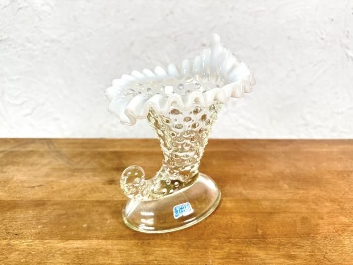 ビンテージ フェントンホブネイル 花瓶 ビンテージ FENTON ホブネイルフラワーベース