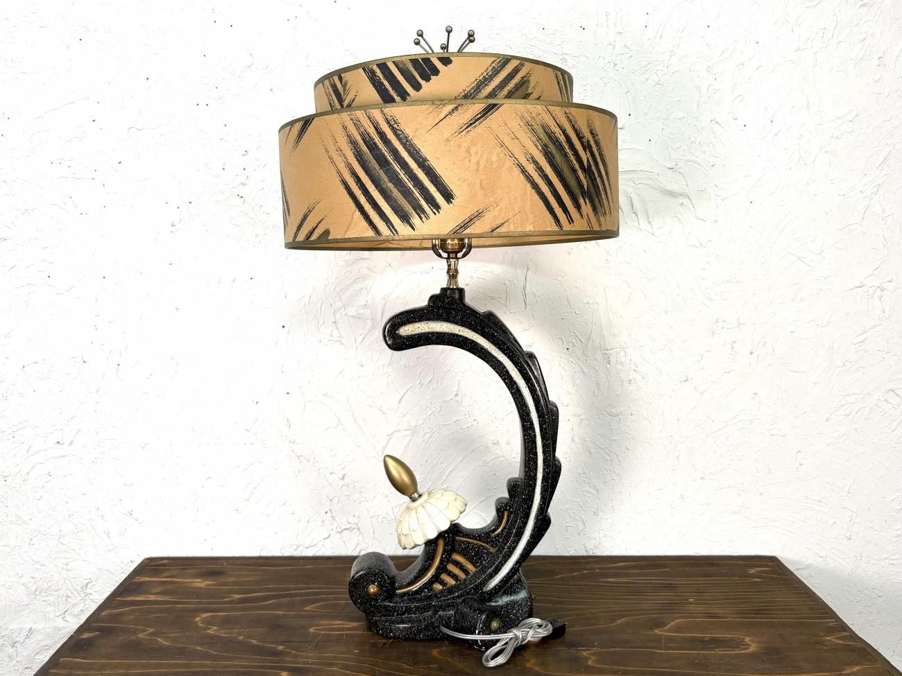 ビンテージ 50's 2段シェード 2灯 テーブルランプ