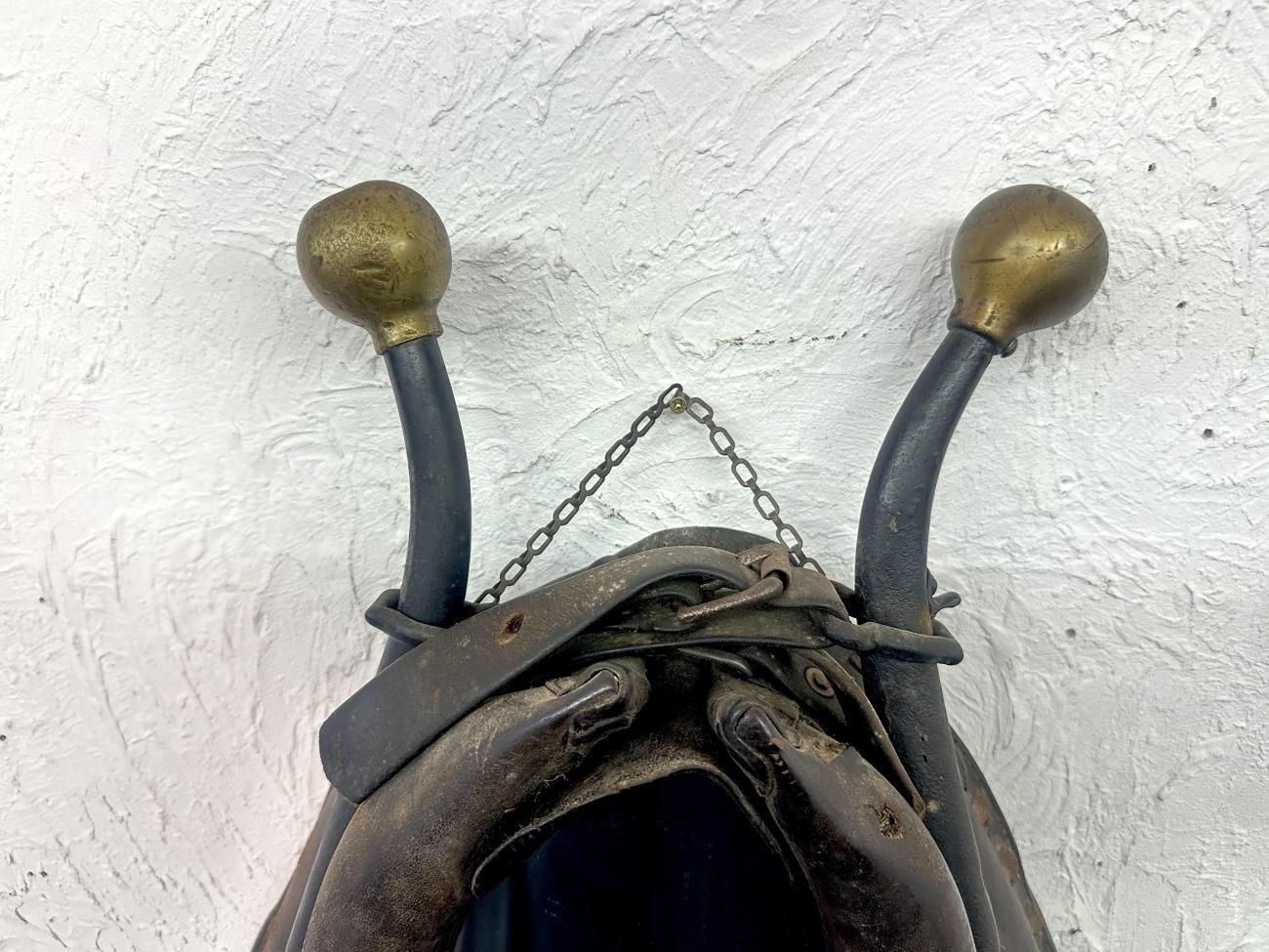 ビンテージ 馬鞍ウォールミラー