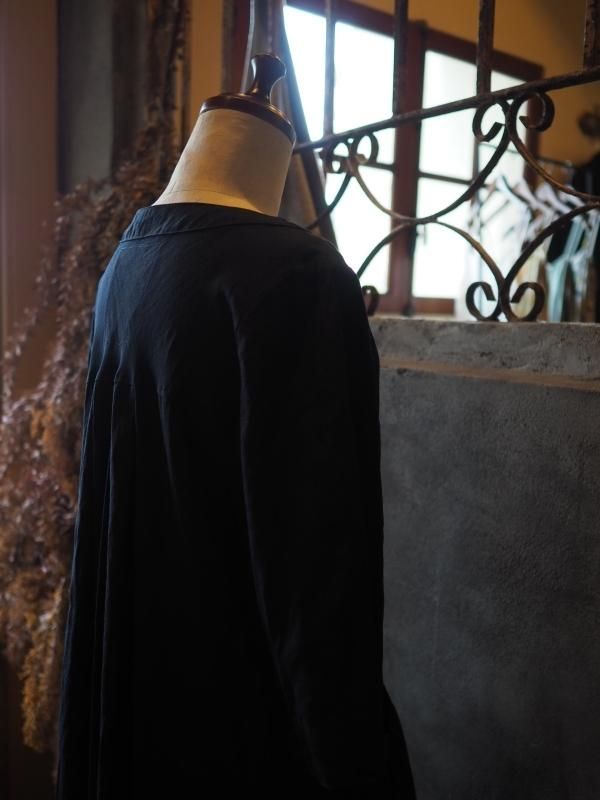 ポケットギャザーワンピースインディゴリネン - Sa-Rah Market