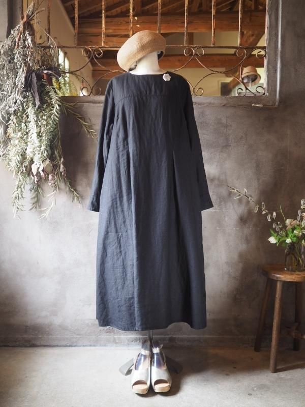 毎日ワンピース長袖 <br> ヨーロッパリネンマットブラックの商品画像