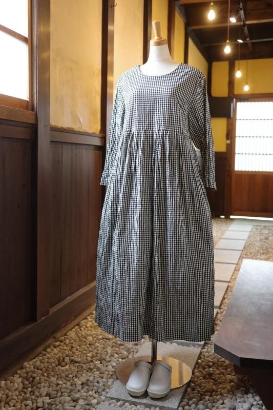 【はこぽす対応商品】 ギンガムチェックコットン kochiワンピース七分袖 - Market Sa-Rah ワンピース