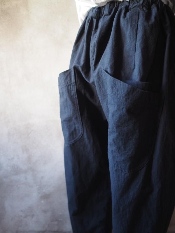 男女兼用 コクーンパンツロング コットンブラック - Sa-Rah Market