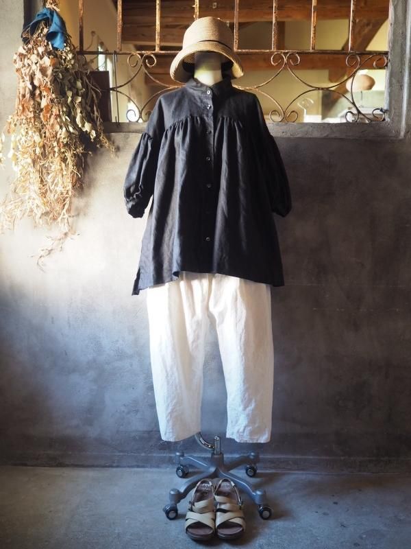 Sa-Rah スタンドネックギャザーブラウス長袖　ギンガムチェック Sa-Rah スタンドネックギャザーブラウス長袖 ギンガムチェック