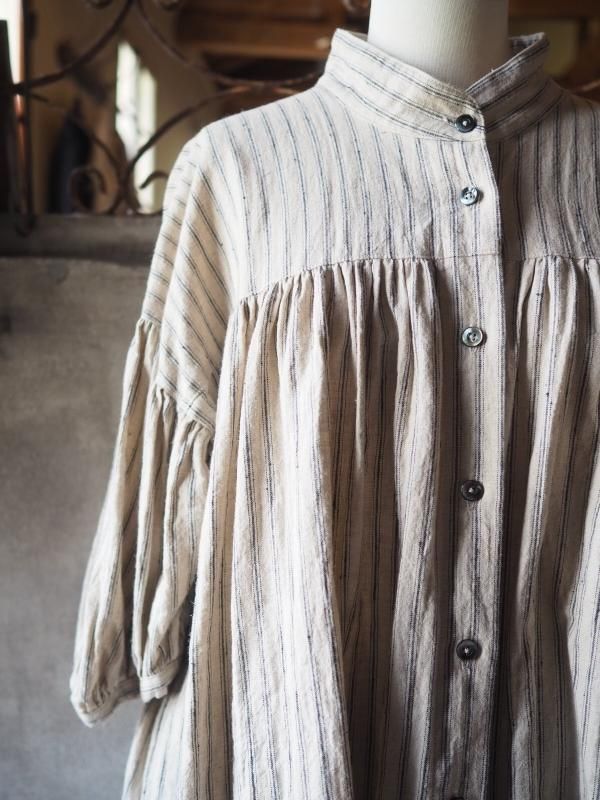 Sa-Rah スタンドネックギャザーブラウス長袖　ギンガムチェック Sa-Rah スタンドネックギャザーブラウス長袖 ギンガムチェック