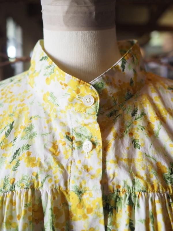 Sa-Rah スタンドネックギャザーブラウス長袖 ギンガムチェック Sa-Rah