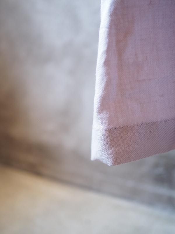 ポケットギャザーワンピースヨーロッパリネンペールラベンダー - Sa