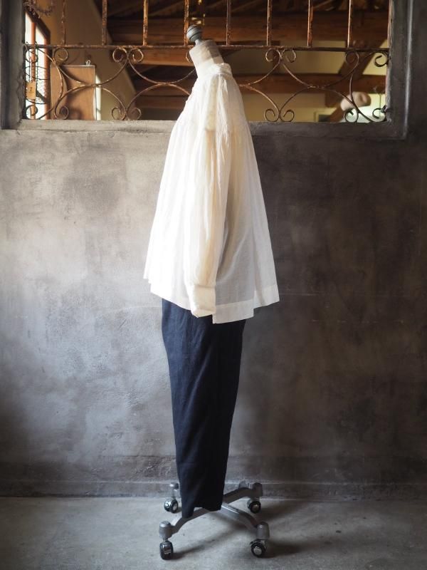 男女兼用 コクーンパンツロング起毛リネンブラック - Sa-Rah Market