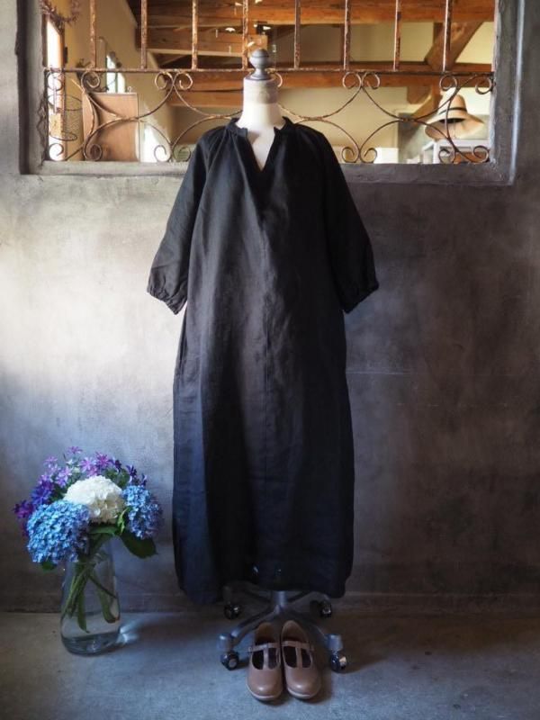 fog linen work × 後藤由紀子 リネンワンピース ブラック 後藤由紀子さんの hal ワンピースと新しい hal デイリー