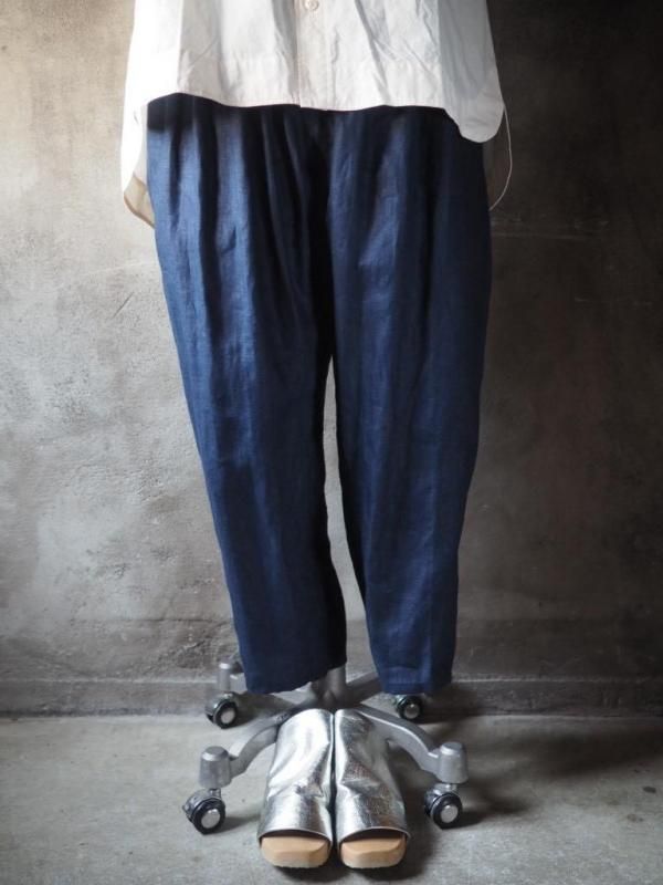 【美品 】sa-rah 男女兼用コクーンパンツ　柿渋コットンリネン　(スミクロ) 男女兼用 コクーンパンツ コットンブラック - Sa-Rah Market