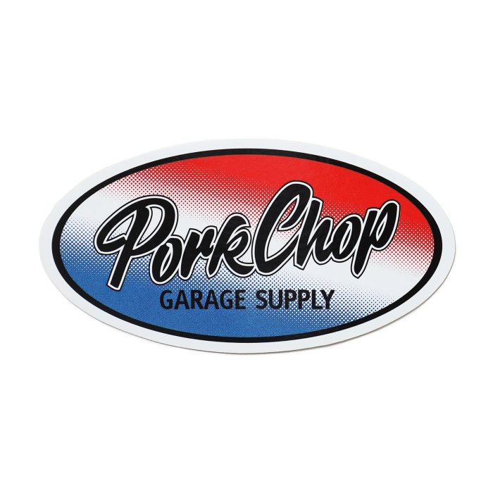 PORKCHOP GARAGE SUPPLY / OVAL TRICOLOR STICKER