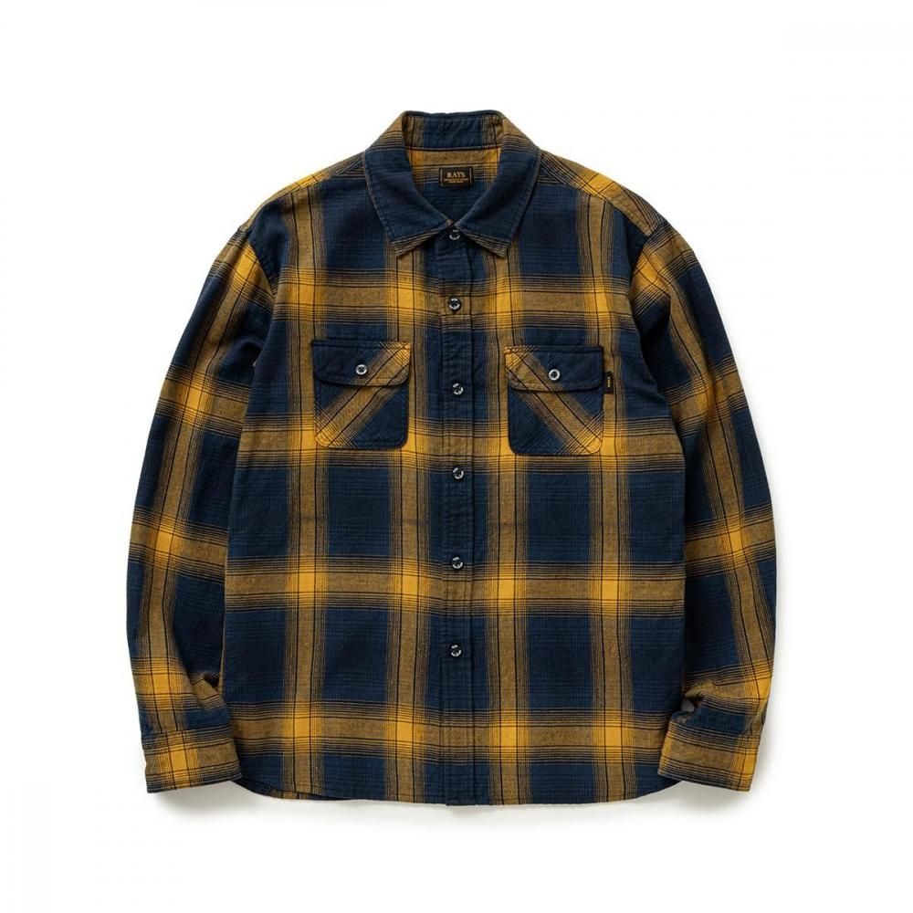 RATS / COTTON LINEN CHECK SHIRT
