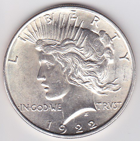 アメリカ1ドル銀貨 ピース 1922年 EF/極美品 - ワタナベコイン ネット