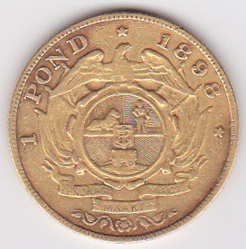 南アフリカ1897年世 ハーフポンド 金貨-