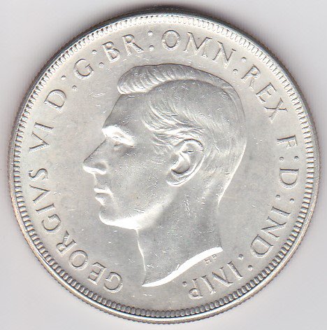 大英帝国　ジョージ６世　プルーフクラウン銀貨　１９３７