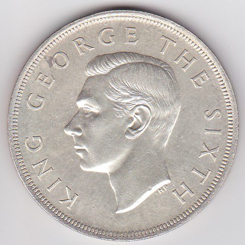 ニュージーランドクラウン銀貨 ジョージ6世 1949年 EF/極美品
