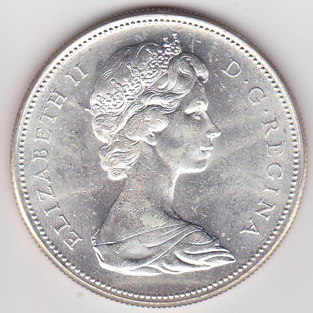 カナダ1ドル銀貨 エリザベス2世 1967年 EF/極美品 - ワタナベコイン 