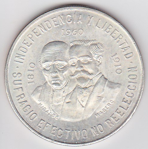 メキシコ10ペソ銀貨 1960年 EF/極美品 - ワタナベコイン ネットショップ
