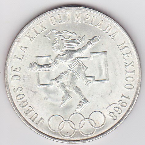 メキシコ25ペソ銀貨 メキシコオリンピック 1968年 UNC/未使用