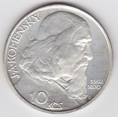 銀貨 1957 チェコ スロバキア 10コルン 250周年記念 12g 30mm