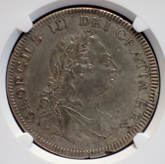 イングランド銀行5シリング銀貨 ジョージ3世 1804年 XF40/美品 送料込 
