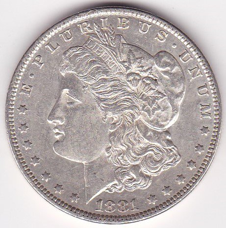 アメリカ1ドル銀貨 モルガン 1881年O EF-/極美品－ - ワタナベコイン