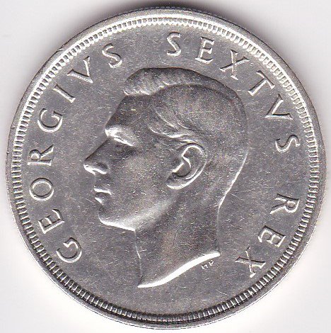 南アフリカ5シリング銀貨 ジョージ6世 1951年 EF/極美品 - ワタナベ 