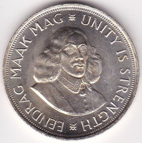 南アフリカ5シリング銀貨 1963年 UNC－/未使用－ - ワタナベコイン