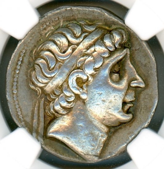 古代ギリシャ；バクトリア、エウティデウモスII世、テトラドラクマ銀貨、珍品 古代ギリシャ；バクトリア、エウティデウモスII世、テトラ