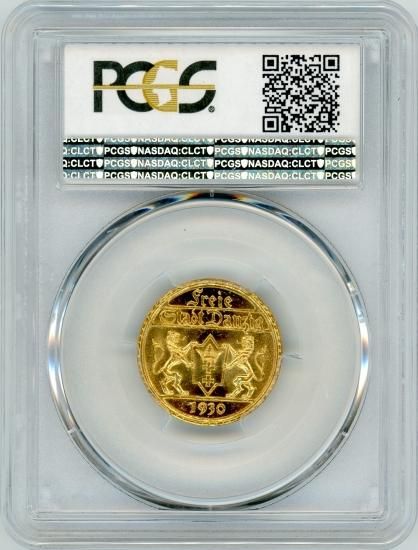 ダンツィヒ25グルデン金貨 ネプチューンと海馬 1930年 MS64/未