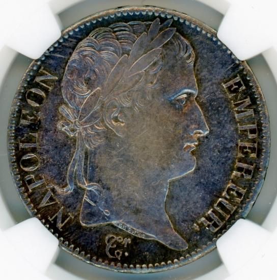 ナポレオン百日天下 フランス5フラン銀貨 1815年I AU58/極美品+ 送料