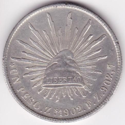 メキシコ1ペソ銀貨 貿易銀 1902年Zs-FZ 極美品 送料込 - ワタナベコイン ネットショップ