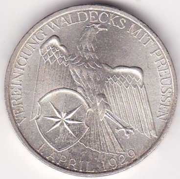 ワルデック・プロイセン同盟 3ライヒスマルク銀貨 ワイマール 1929年A 未使用 送料込 - ワタナベコイン ネットショップ
