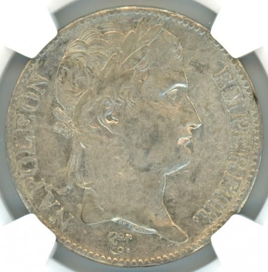 ナポレオン百日天下 フランス5フラン銀貨 1815年A XF45/美品+ 送料込