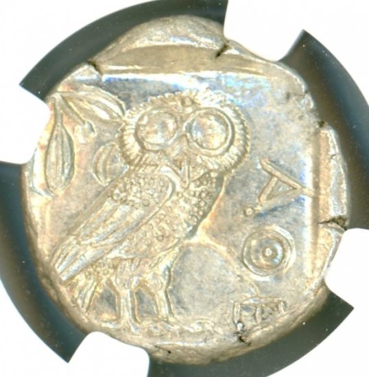 フクロウ 古代ギリシャ テトラドラクマ銀貨 アッティカアテネ MS/未 