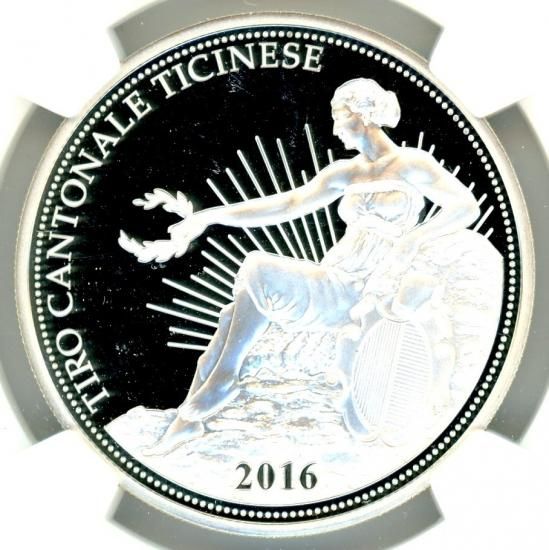 最高鑑定品 NGC-PF70 ティッチーノ 製造1200枚 射撃祭 2016 最高鑑定品