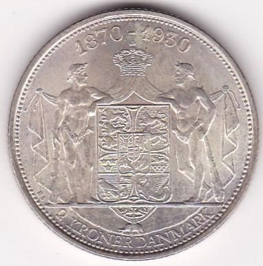 デンマーク『クリスチャン10世』2㌛銀貨1930年:MS64 高鑑定 デンマーク『クリスチャン10世』2㌛銀貨1930年:MS64 高鑑定