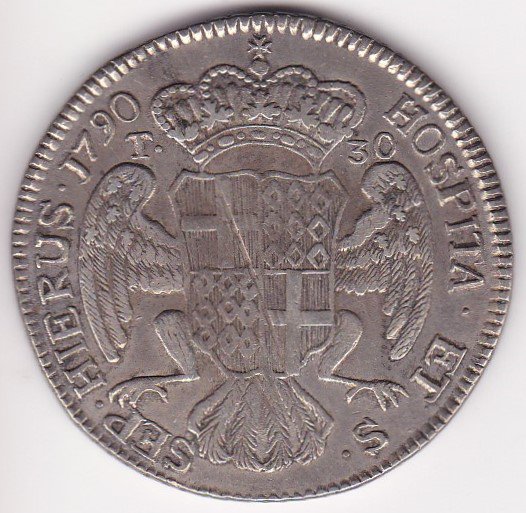 マルタ騎士団30タリ銀貨 エマニュエル・デ・ロハン 1790年 美品＋ 送料 
