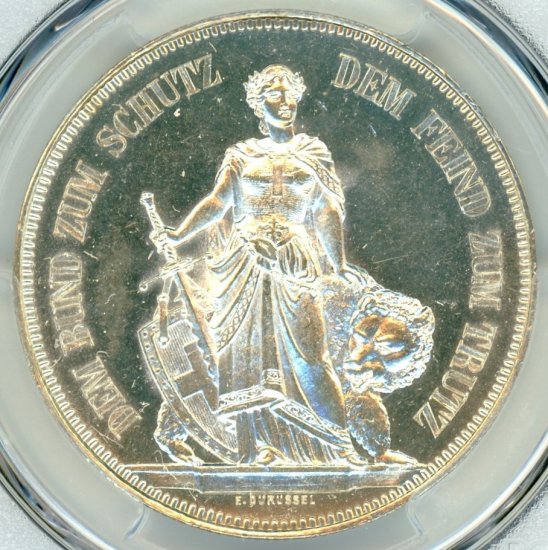 スイス ベルン 射撃祭 大型銀貨 1857 5フラン-
