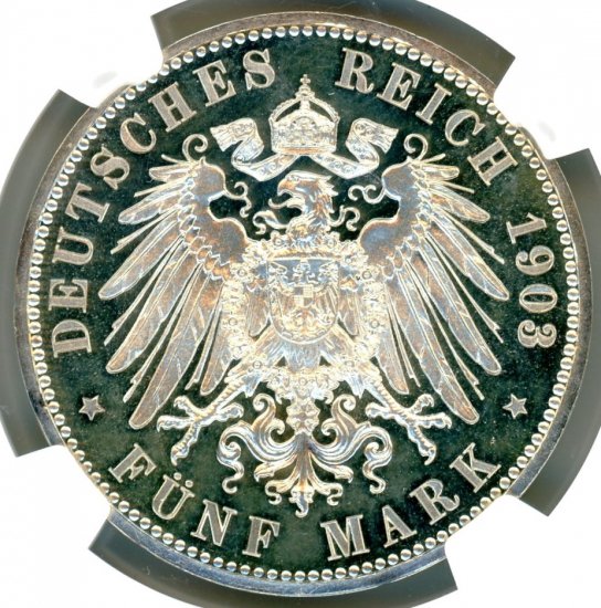 ドイツ5マルク銀貨 ザクセンワイマールアイゼナハ 結婚 1903年A ...